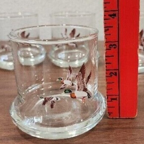 Vintage Mallard Duck Low Ball Glass Wide Bottom Whiskey Cocktail MCM Replacement - Picture 4 of 10